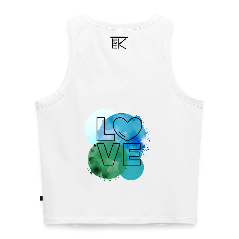 Cropped Frauen Organic Tank Top Love - Weiß