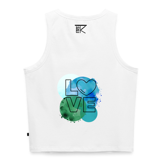 Cropped Frauen Organic Tank Top Love - Weiß