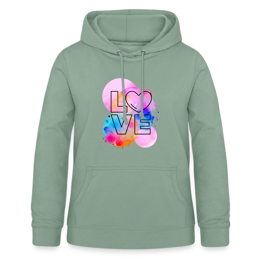 Frauen Hoodie Love - Graugrün