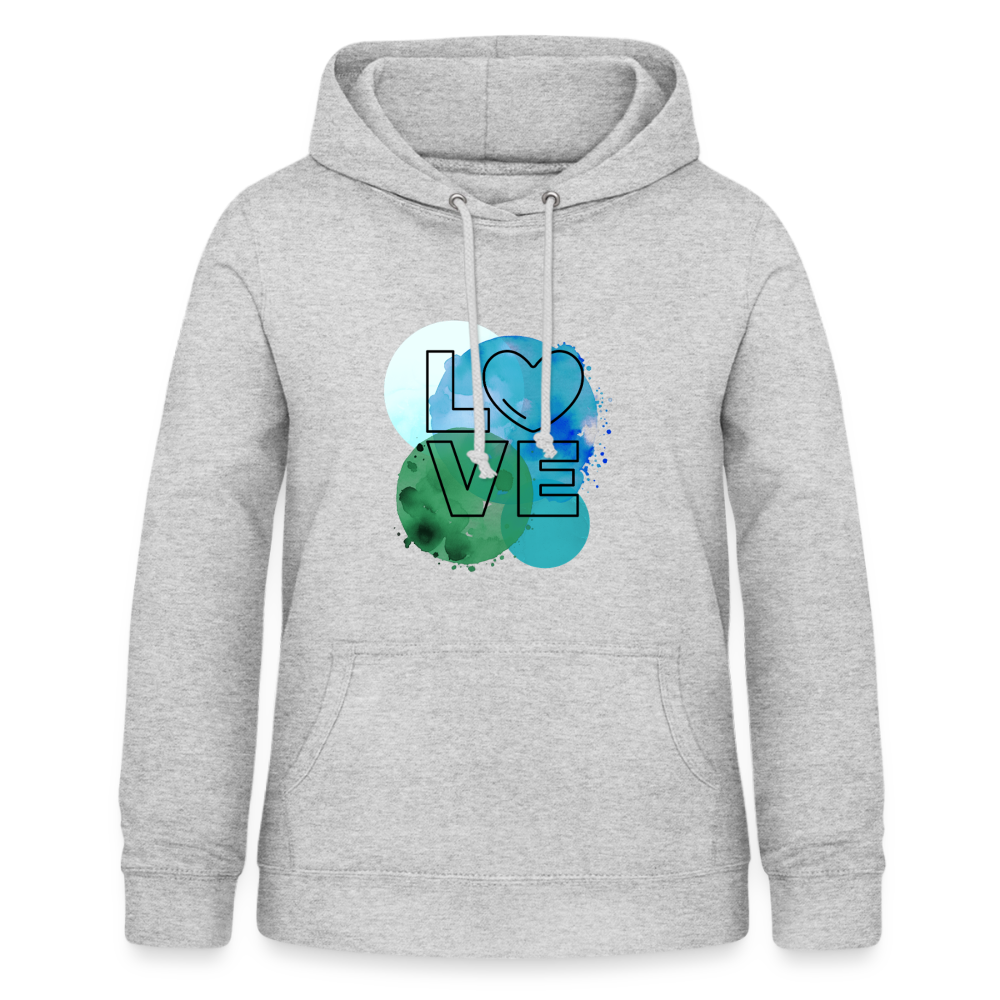 Frauen Hoodie Love II - Hellgrau meliert