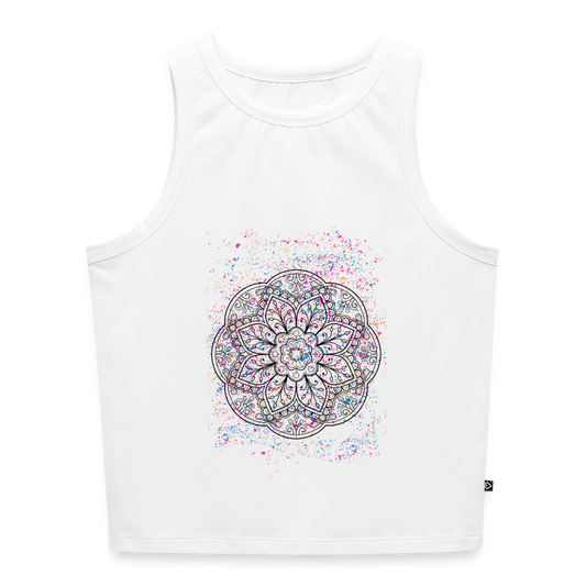 Cropped Frauen Organic Tank Top Mandala I - Weiß