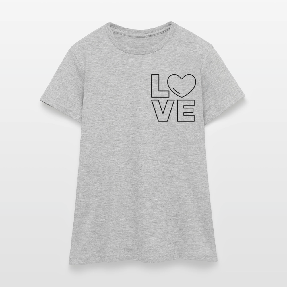 Women's T-Shirt Love I - Grau meliert