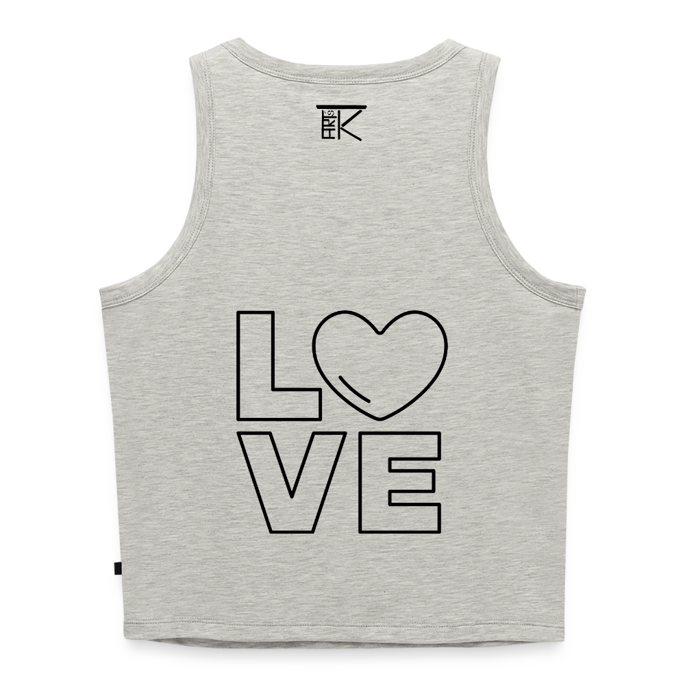 Cropped Frauen Organic Tank Top Love II - Grau meliert