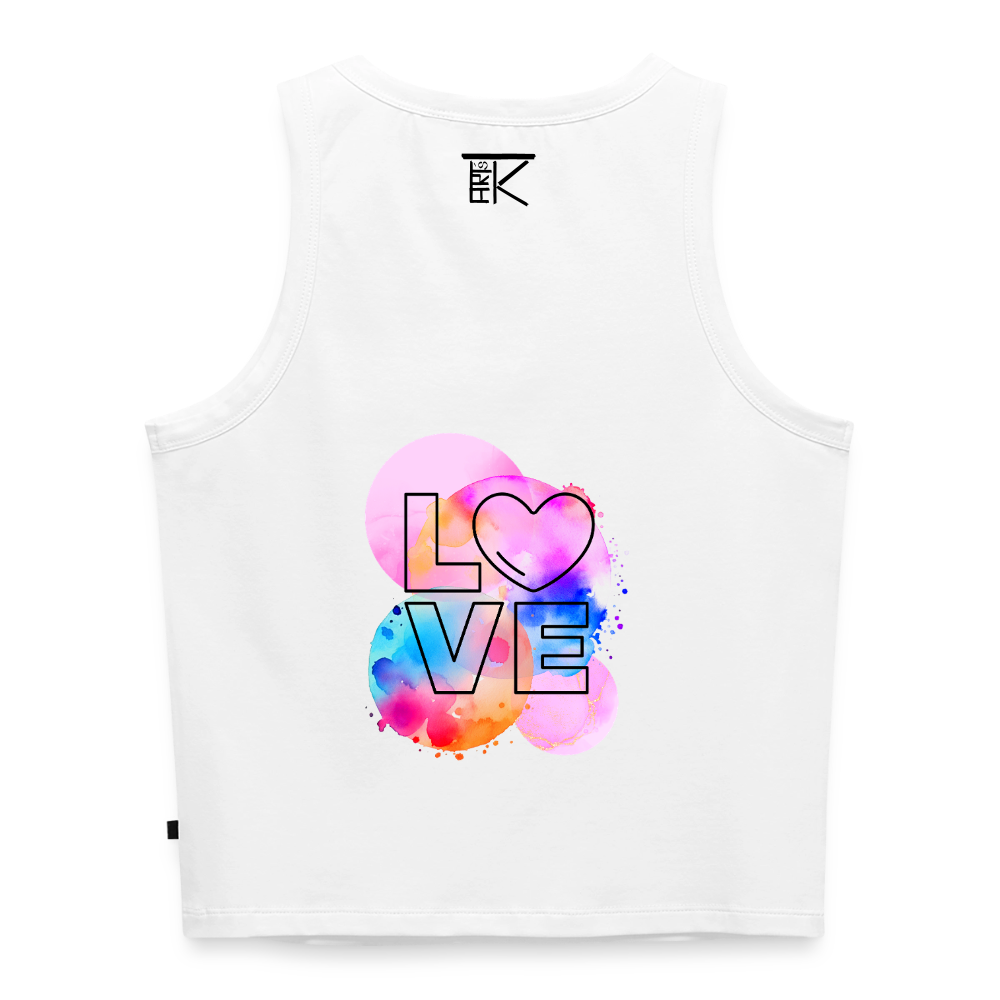 Cropped Frauen Organic Tank Top Love I - Weiß