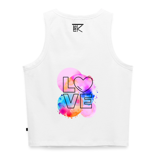 Cropped Frauen Organic Tank Top Love I - Weiß