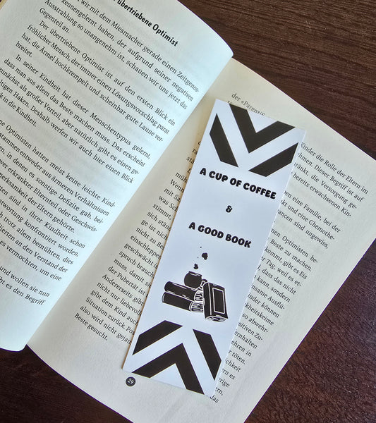 Lesezeichen "A Cup Of Coffee & A Good Book"