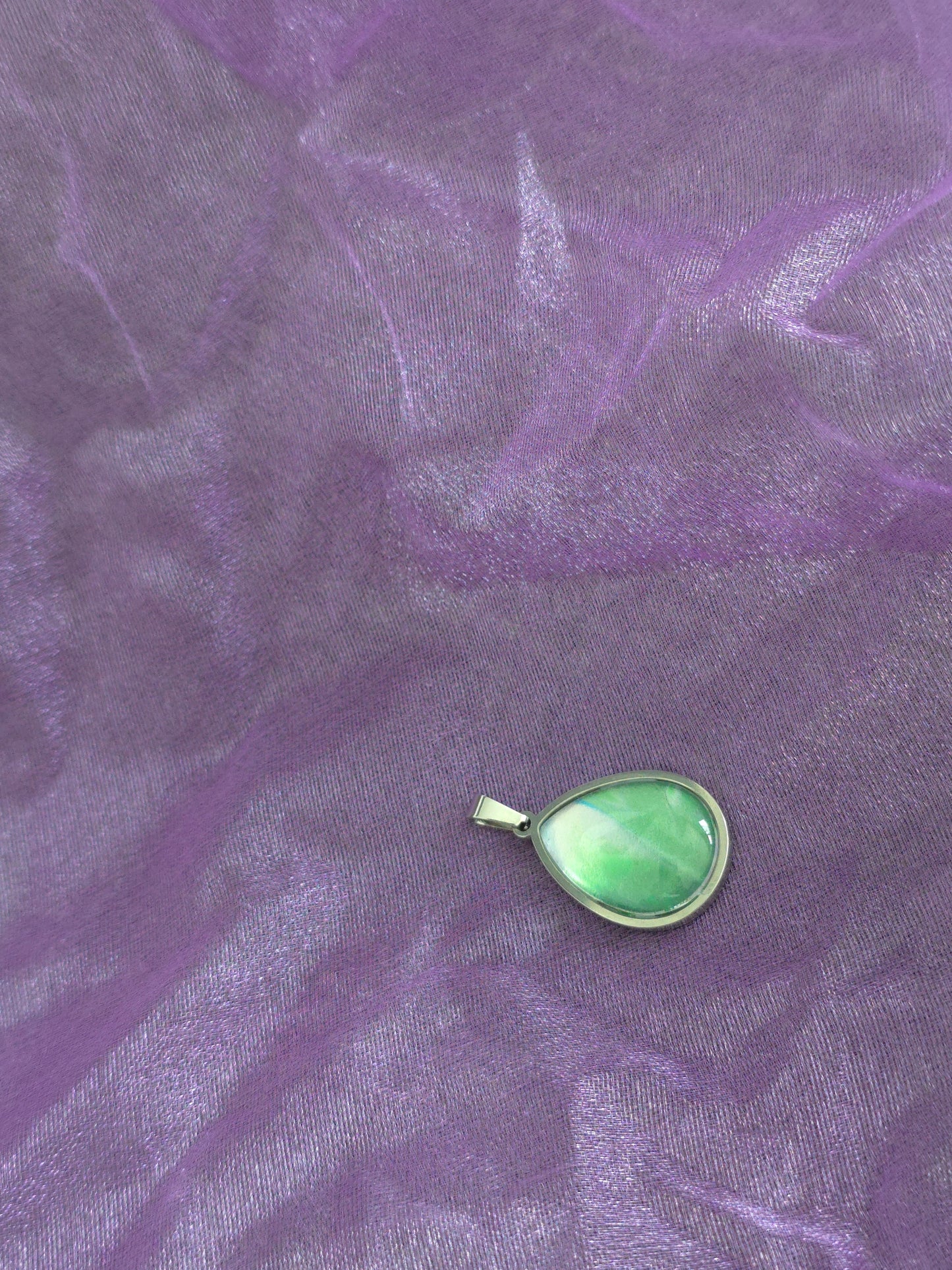 Unikat Acryl Anhänger Halskette Cabochon 21 x 18 mm
