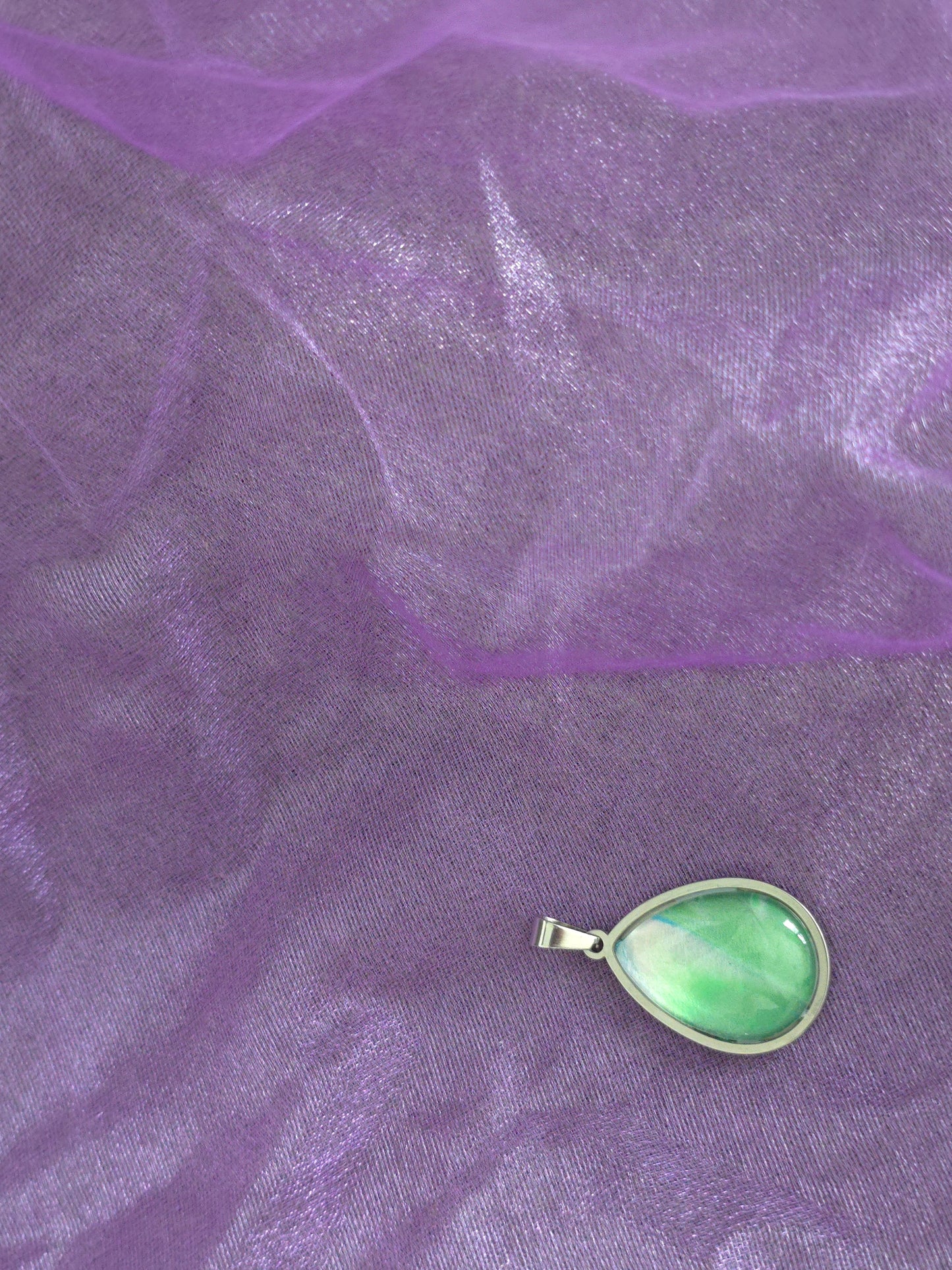 Unikat Acryl Anhänger Halskette Cabochon 21 x 18 mm