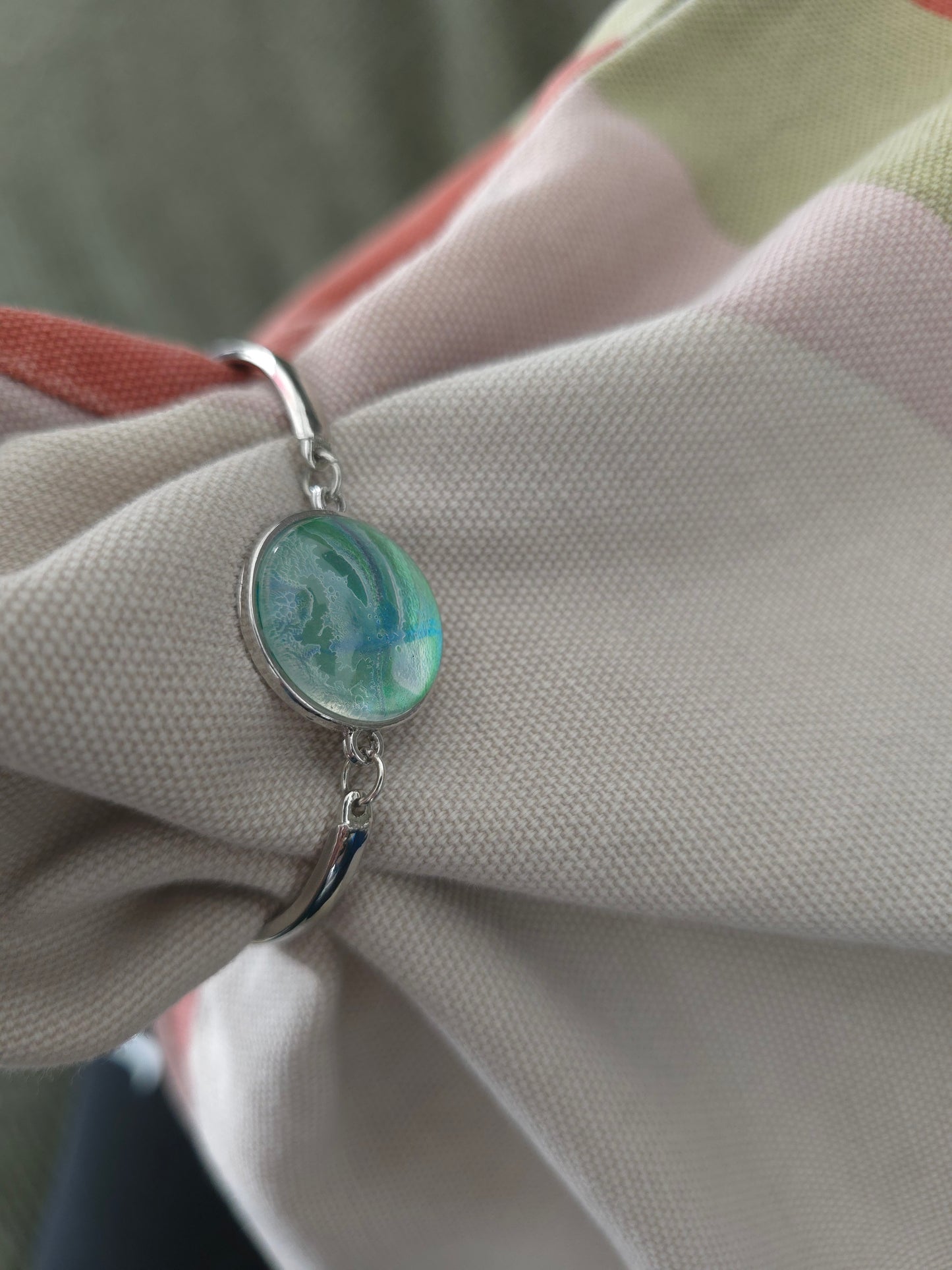 Unikat Acryl Anhänger Armband Cabochon  Ø 20 mm