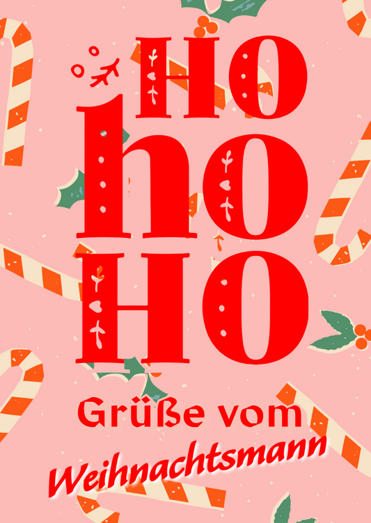 Postkarte Weihnachtskarte "Grüße vom Weihnachtsmann"