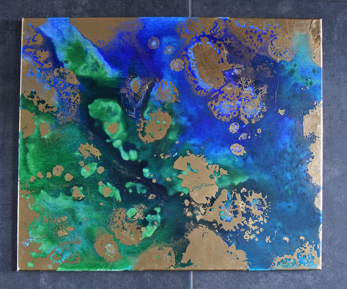 Leinwand Wandbild Acryl Aryclleinwand "Gold Islands" mit Goldverzierung