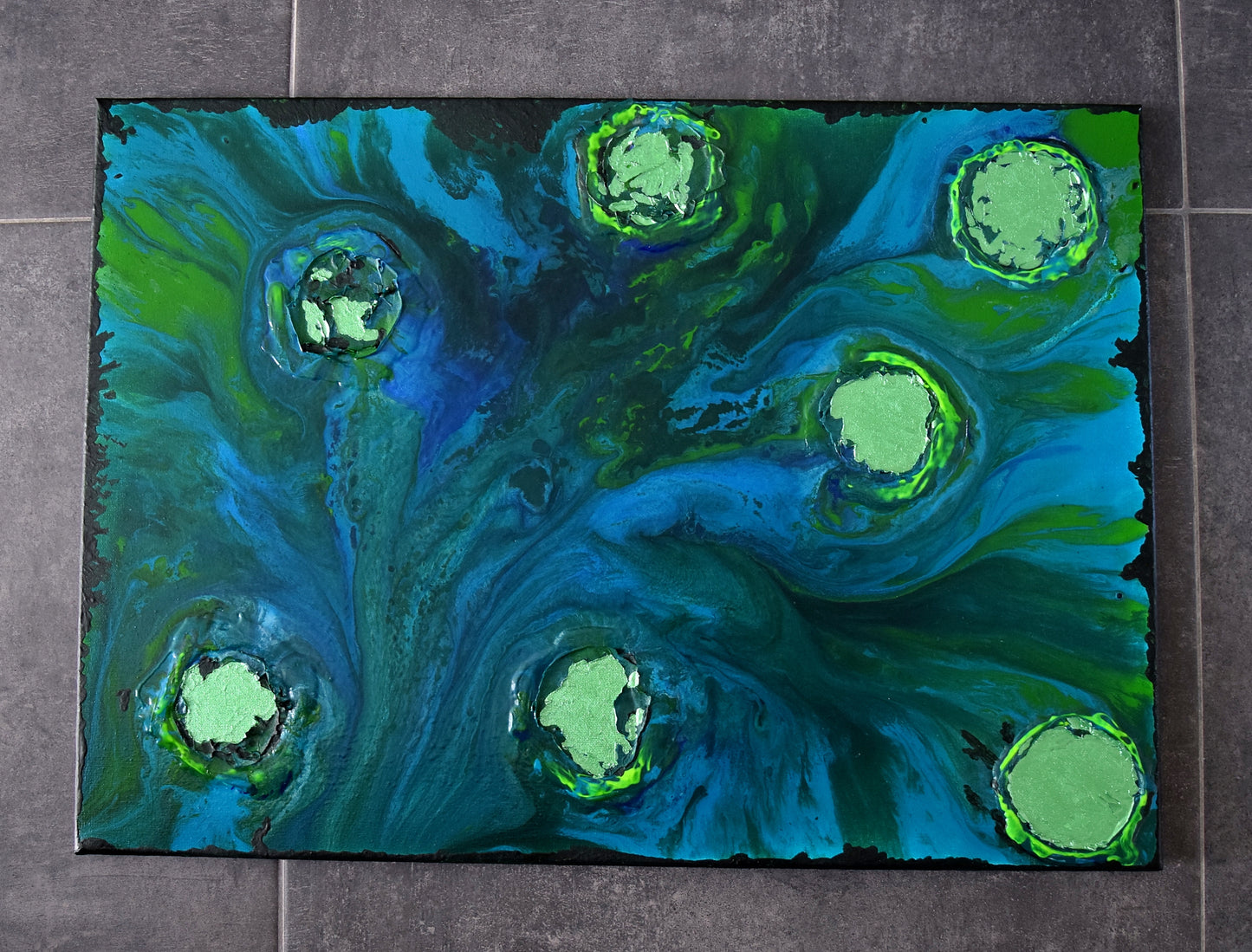 Leinwand Wandbild Acryl Arcylpouring Aryclleinwand "for my littel boy"