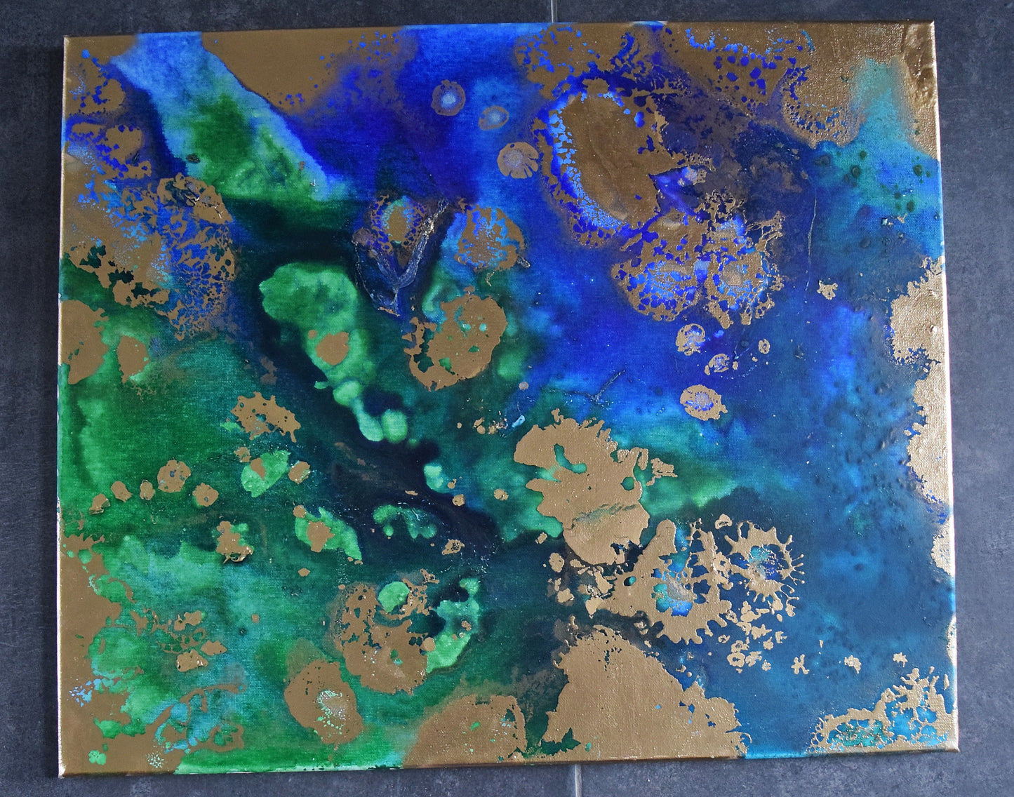 Leinwand Wandbild Acryl Aryclleinwand "Gold Islands" mit Goldverzierung