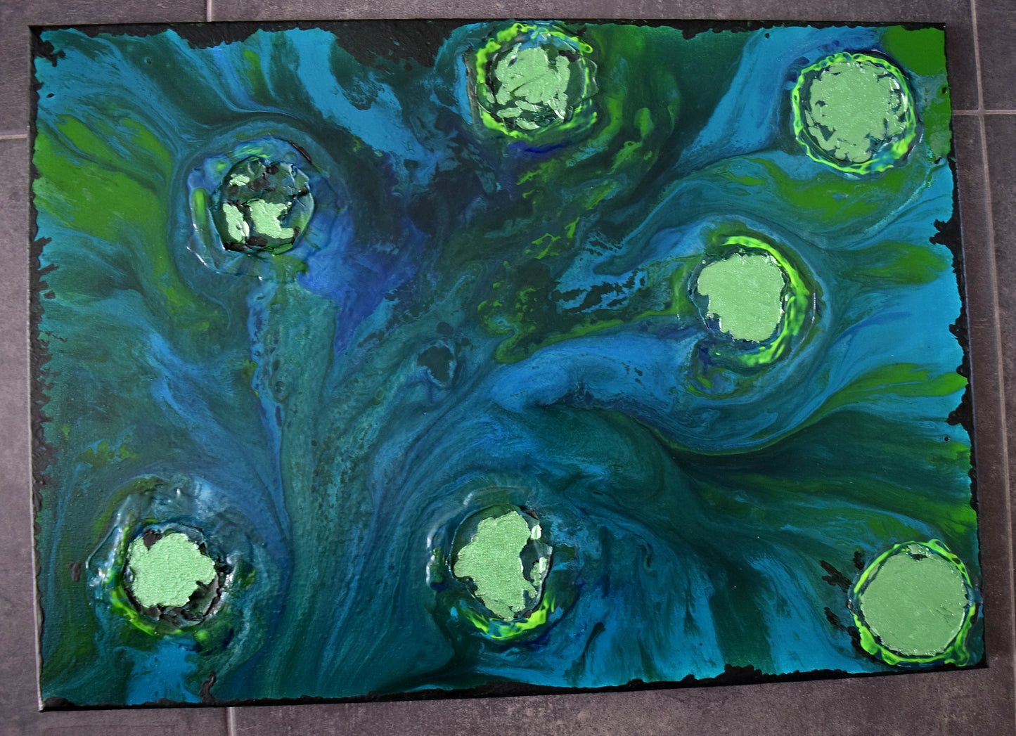 Leinwand Wandbild Acryl Arcylpouring Aryclleinwand "for my littel boy"