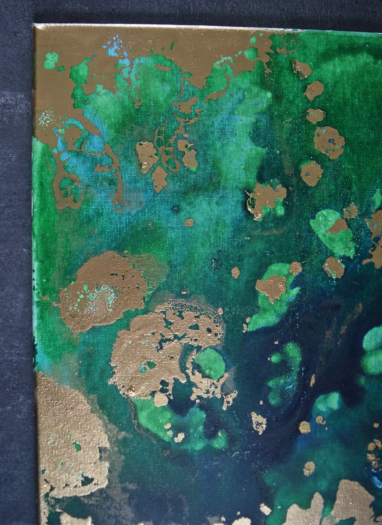 Leinwand Wandbild Acryl Aryclleinwand "Gold Islands" mit Goldverzierung