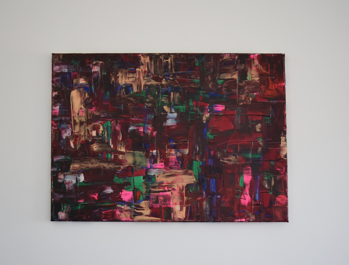 Leinwand Wandbild Acryl Aryclleinwand "Gold Red Summer "