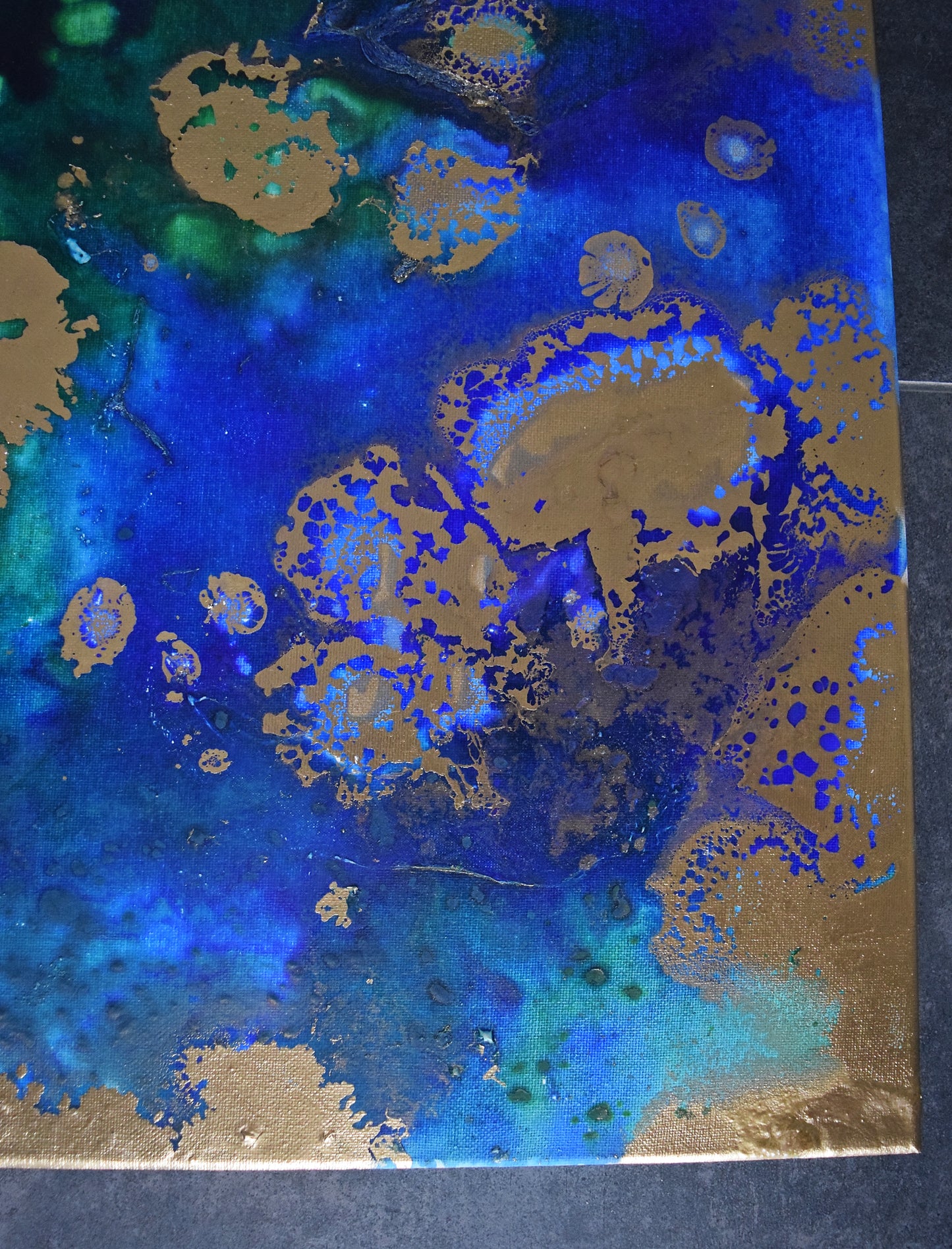 Leinwand Wandbild Acryl Aryclleinwand "Gold Islands" mit Goldverzierung