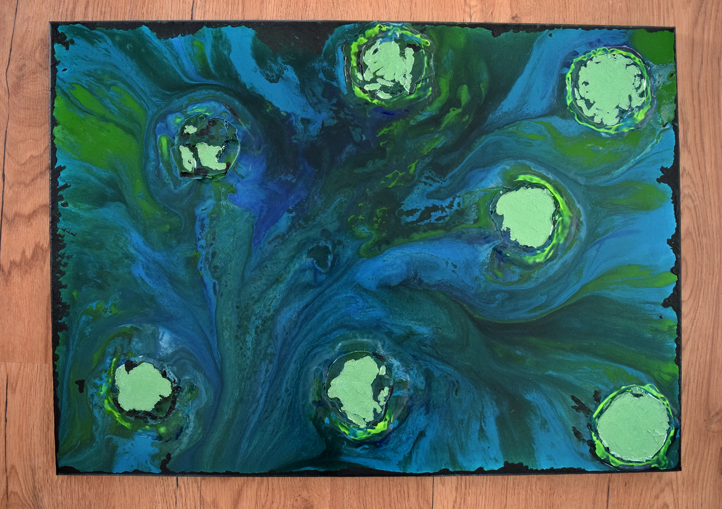 Leinwand Wandbild Acryl Arcylpouring Aryclleinwand "for my littel boy"