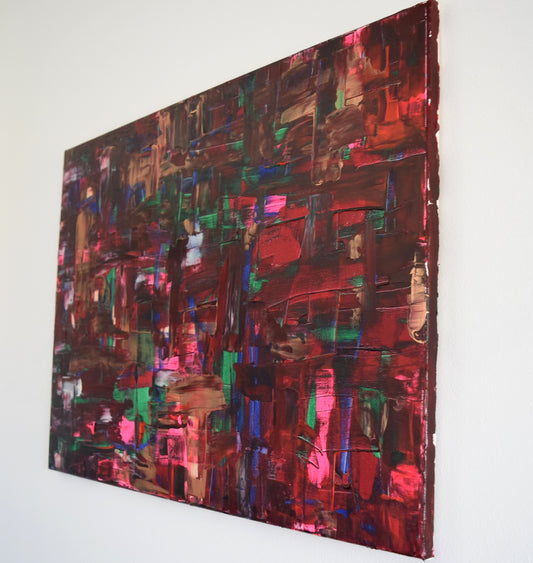 Leinwand Wandbild Acryl Aryclleinwand "Gold Red Summer "