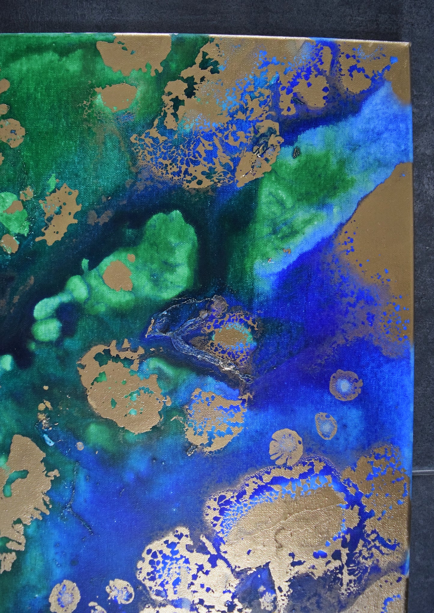 Leinwand Wandbild Acryl Aryclleinwand "Gold Islands" mit Goldverzierung