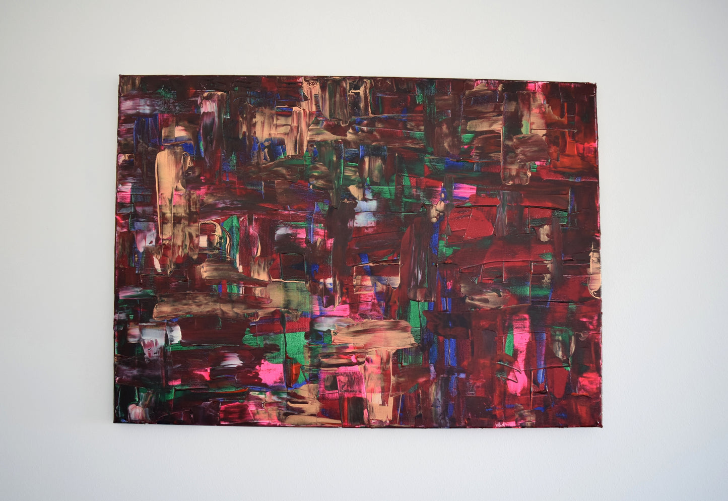 Leinwand Wandbild Acryl Aryclleinwand "Gold Red Summer "