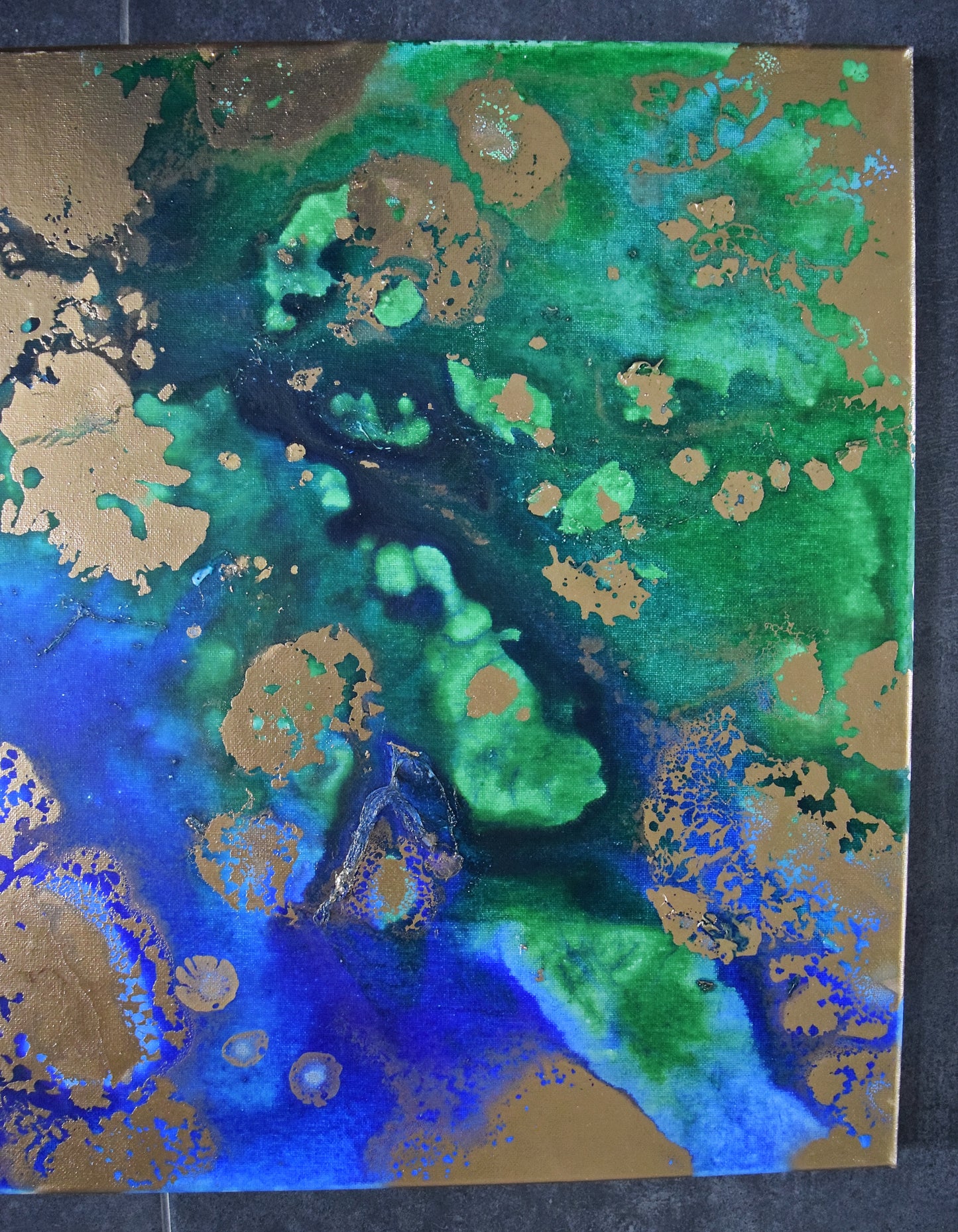 Leinwand Wandbild Acryl Aryclleinwand "Gold Islands" mit Goldverzierung