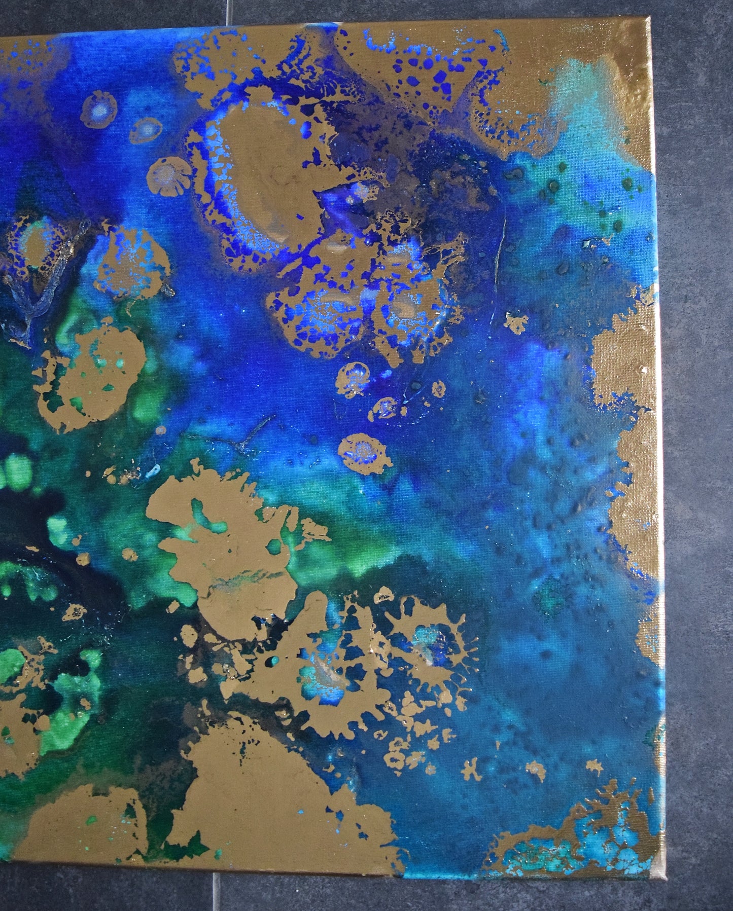 Leinwand Wandbild Acryl Aryclleinwand "Gold Islands" mit Goldverzierung
