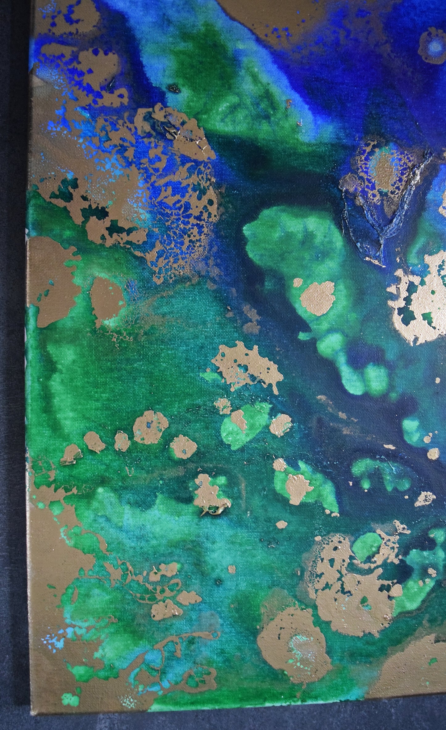 Leinwand Wandbild Acryl Aryclleinwand "Gold Islands" mit Goldverzierung