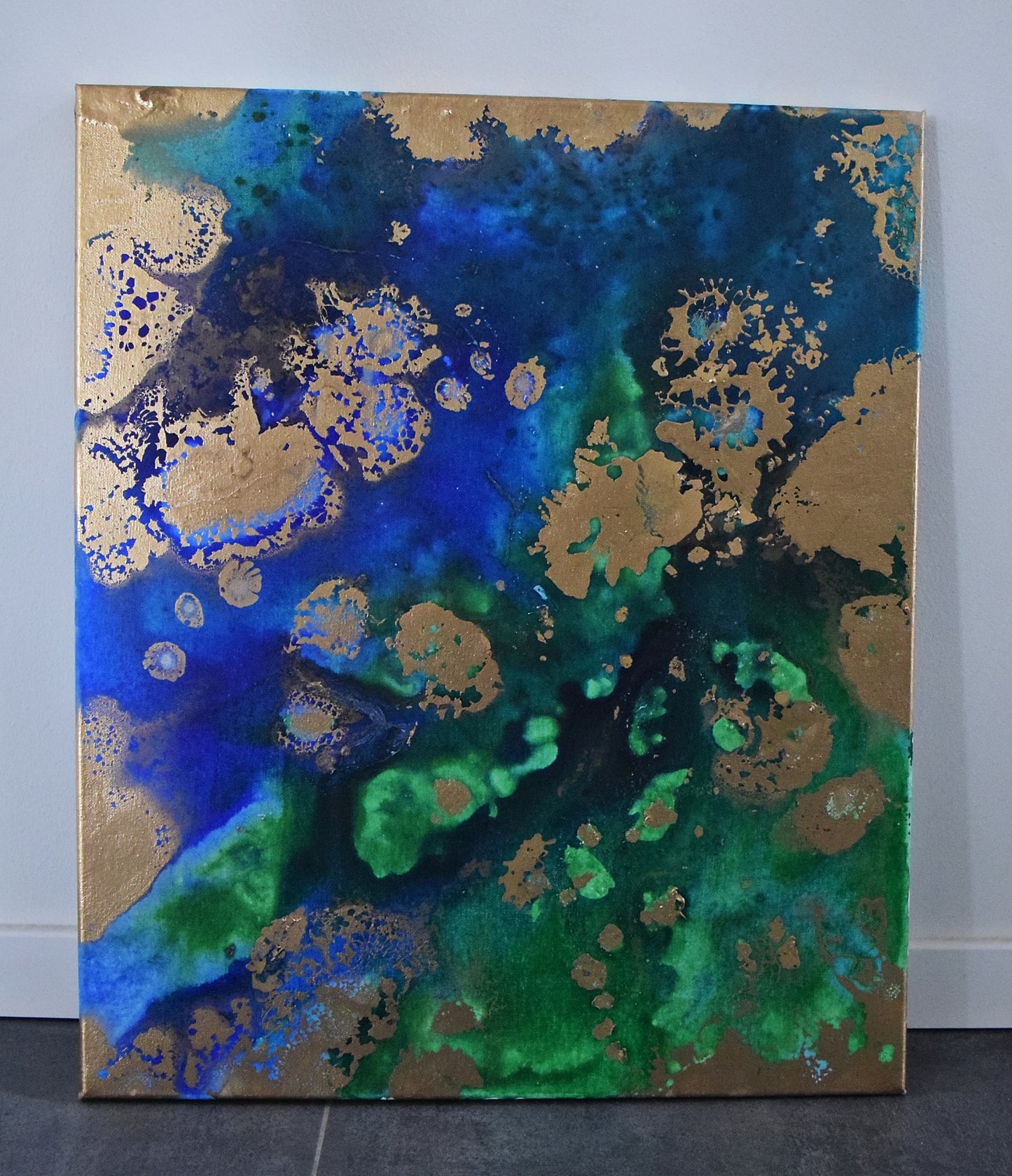 Leinwand Wandbild Acryl Aryclleinwand "Gold Islands" mit Goldverzierung