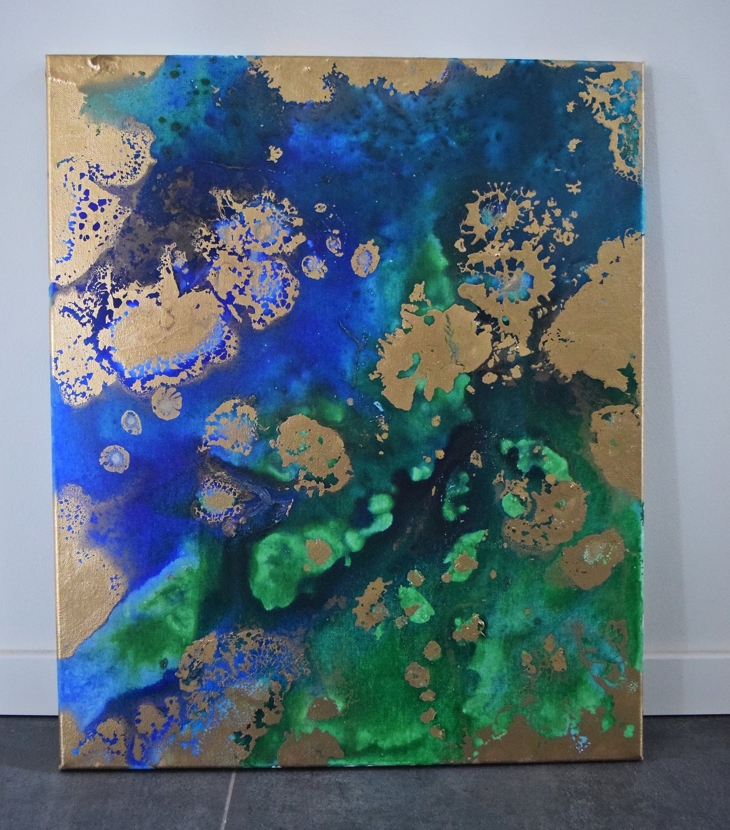 Leinwand Wandbild Acryl Aryclleinwand "Gold Islands" mit Goldverzierung
