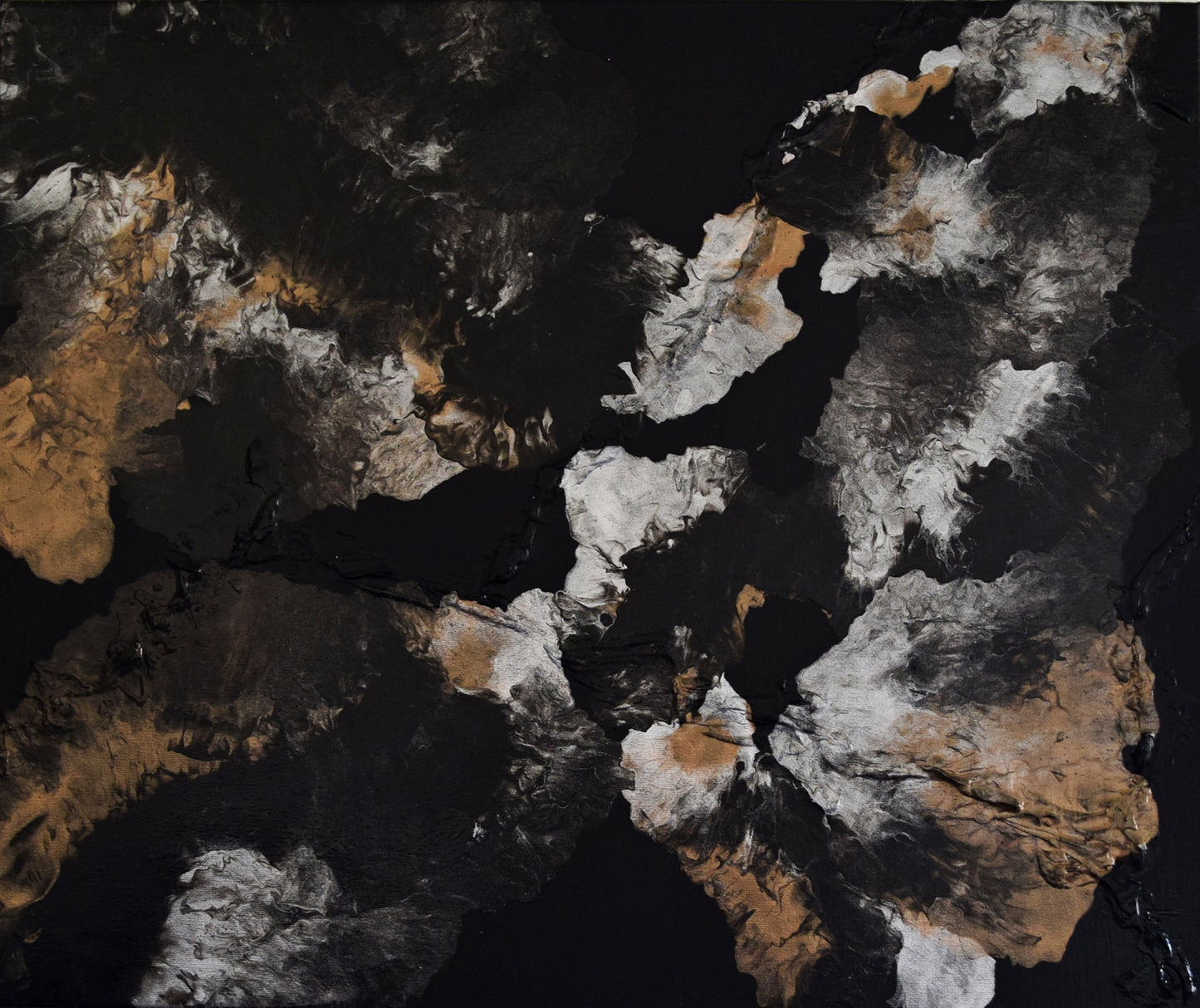 Leinwand Wandbild Acryl Arcylpouring Aryclleinwand "Black Metal"