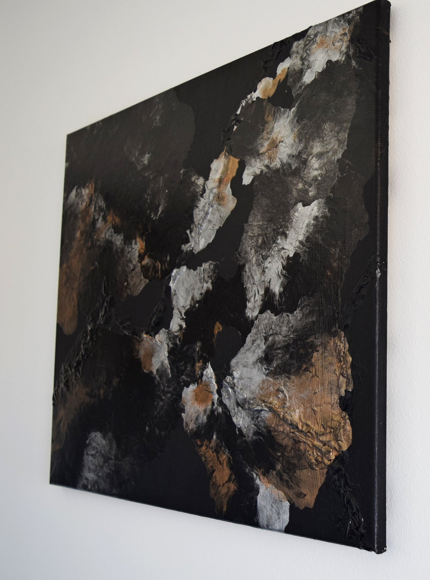 Leinwand Wandbild Acryl Arcylpouring Aryclleinwand "Black Metal"