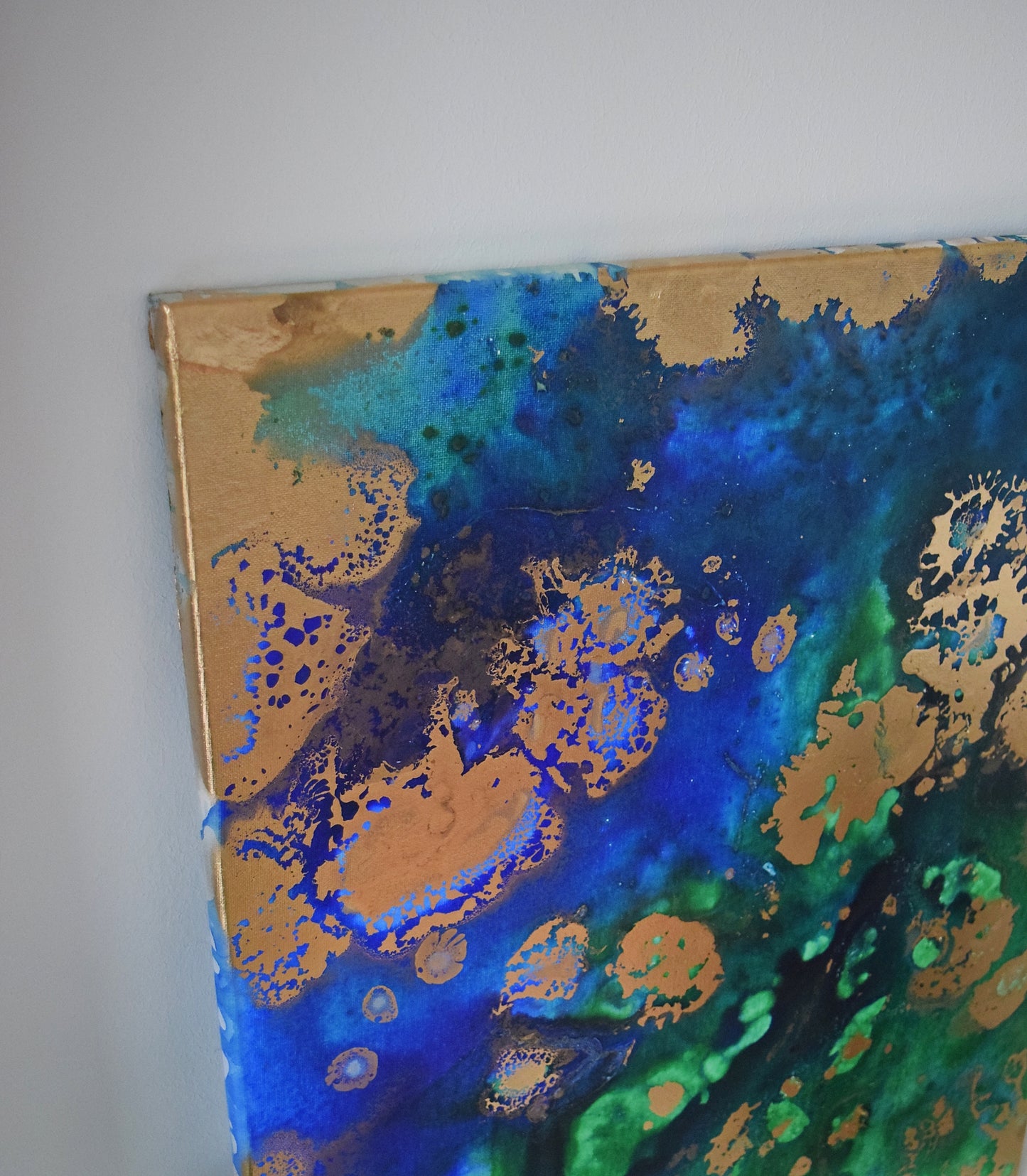 Leinwand Wandbild Acryl Aryclleinwand "Gold Islands" mit Goldverzierung