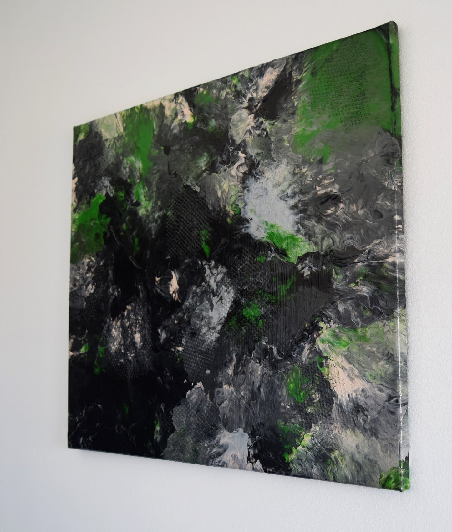 Leinwand Wandbild Acryl Arcylpouring Aryclleinwand "Black Forrest"