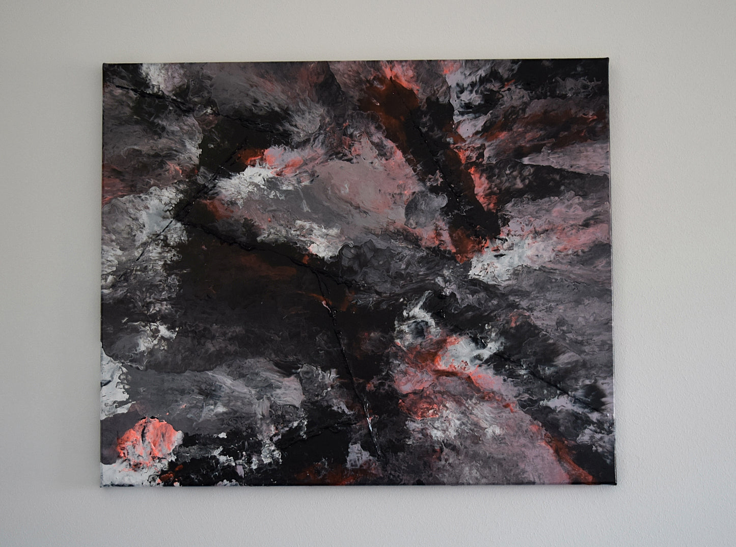Leinwand Wandbild Acryl Arcylpouring Aryclleinwand "Black Neon"