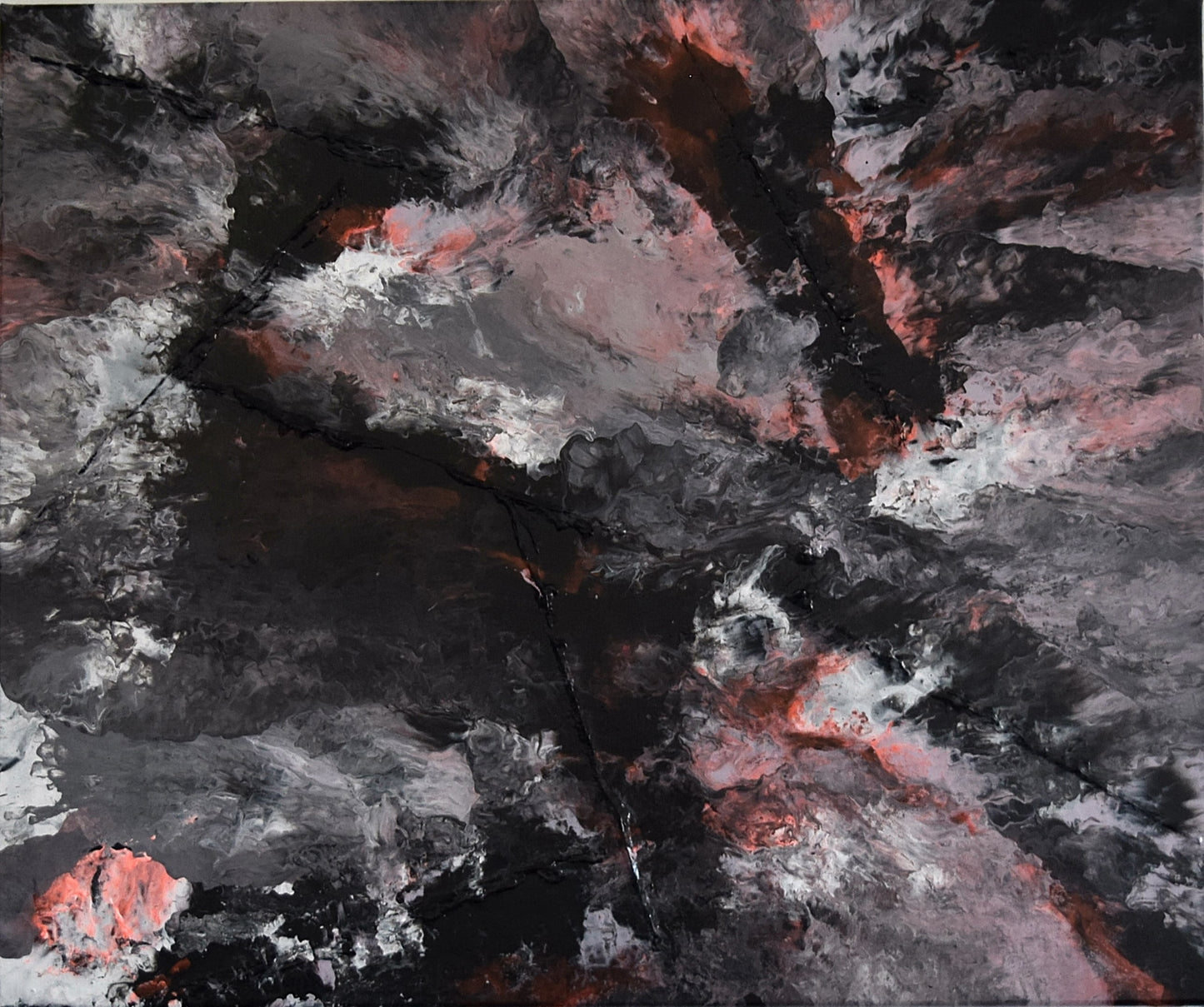 Leinwand Wandbild Acryl Arcylpouring Aryclleinwand "Black Neon"
