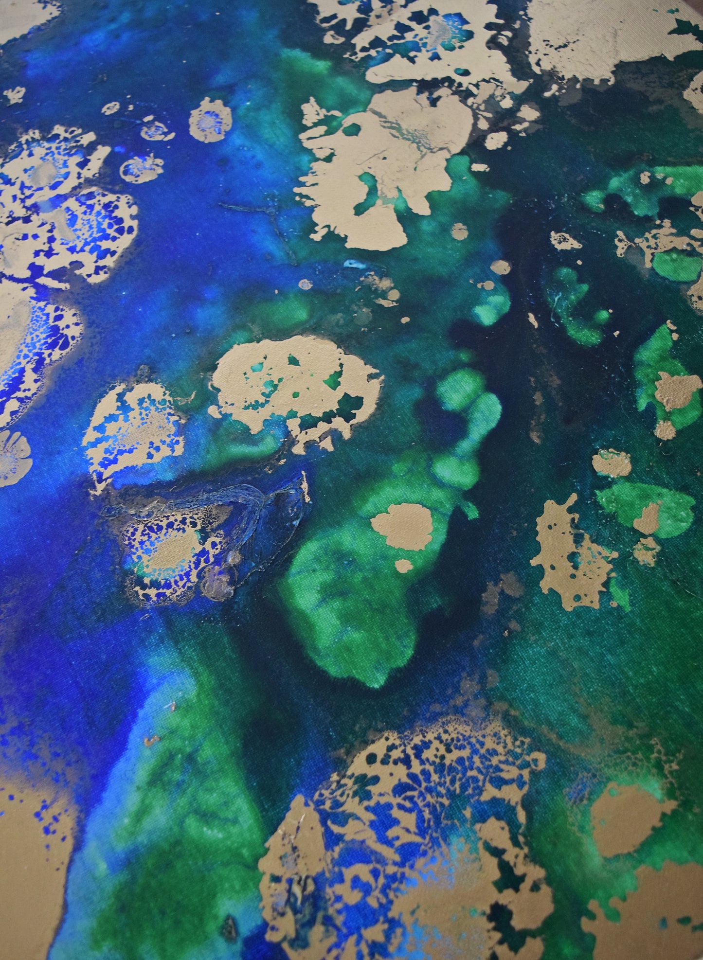 Leinwand Wandbild Acryl Aryclleinwand "Gold Islands" mit Goldverzierung