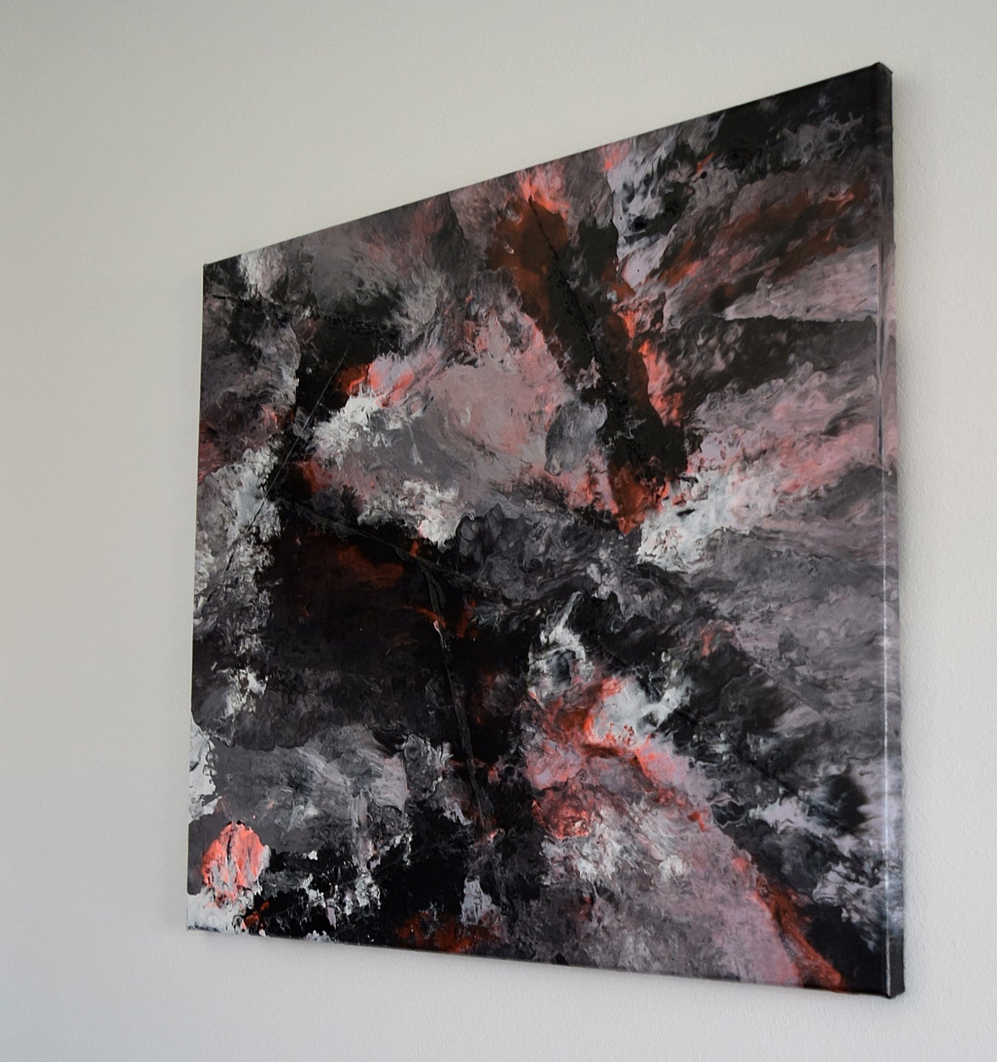 Leinwand Wandbild Acryl Arcylpouring Aryclleinwand "Black Neon"