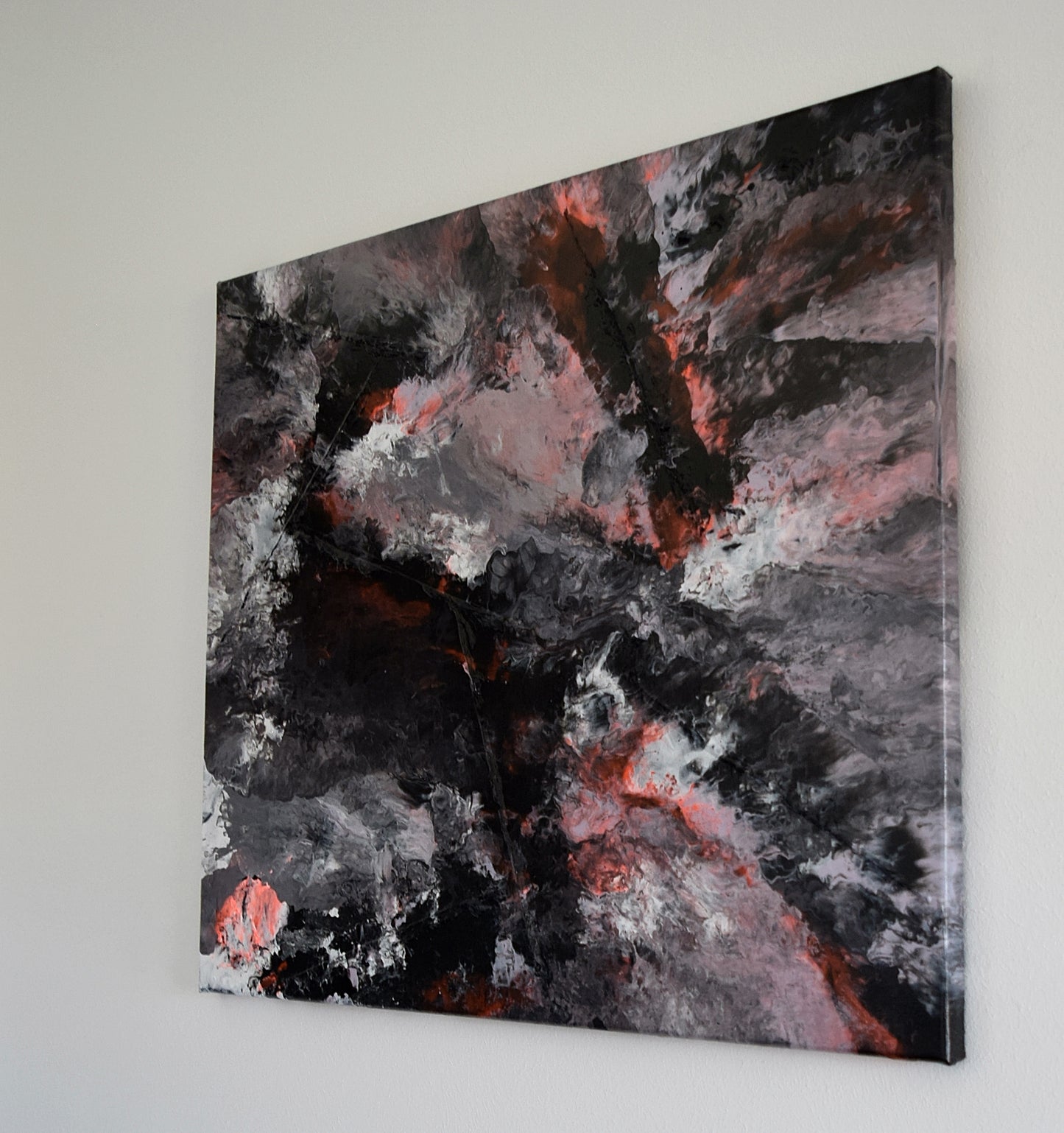 Leinwand Wandbild Acryl Arcylpouring Aryclleinwand "Black Neon"