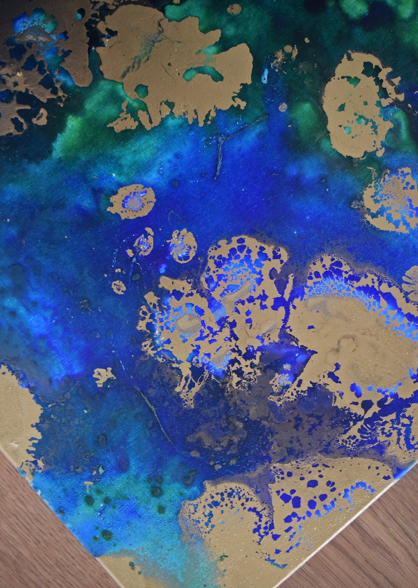 Leinwand Wandbild Acryl Aryclleinwand "Gold Islands" mit Goldverzierung