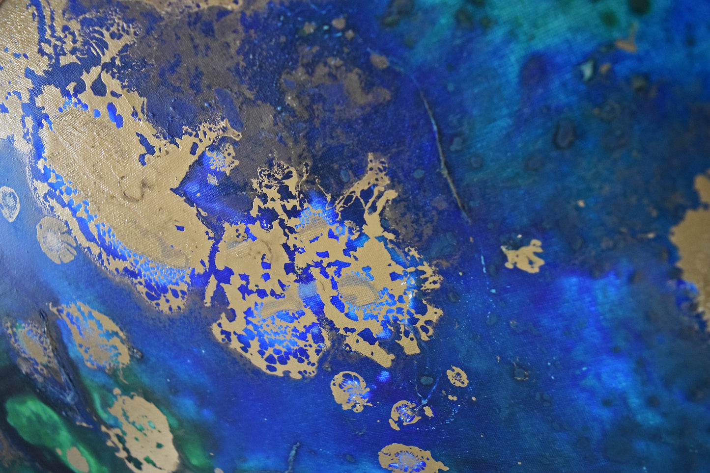 Leinwand Wandbild Acryl Aryclleinwand "Gold Islands" mit Goldverzierung