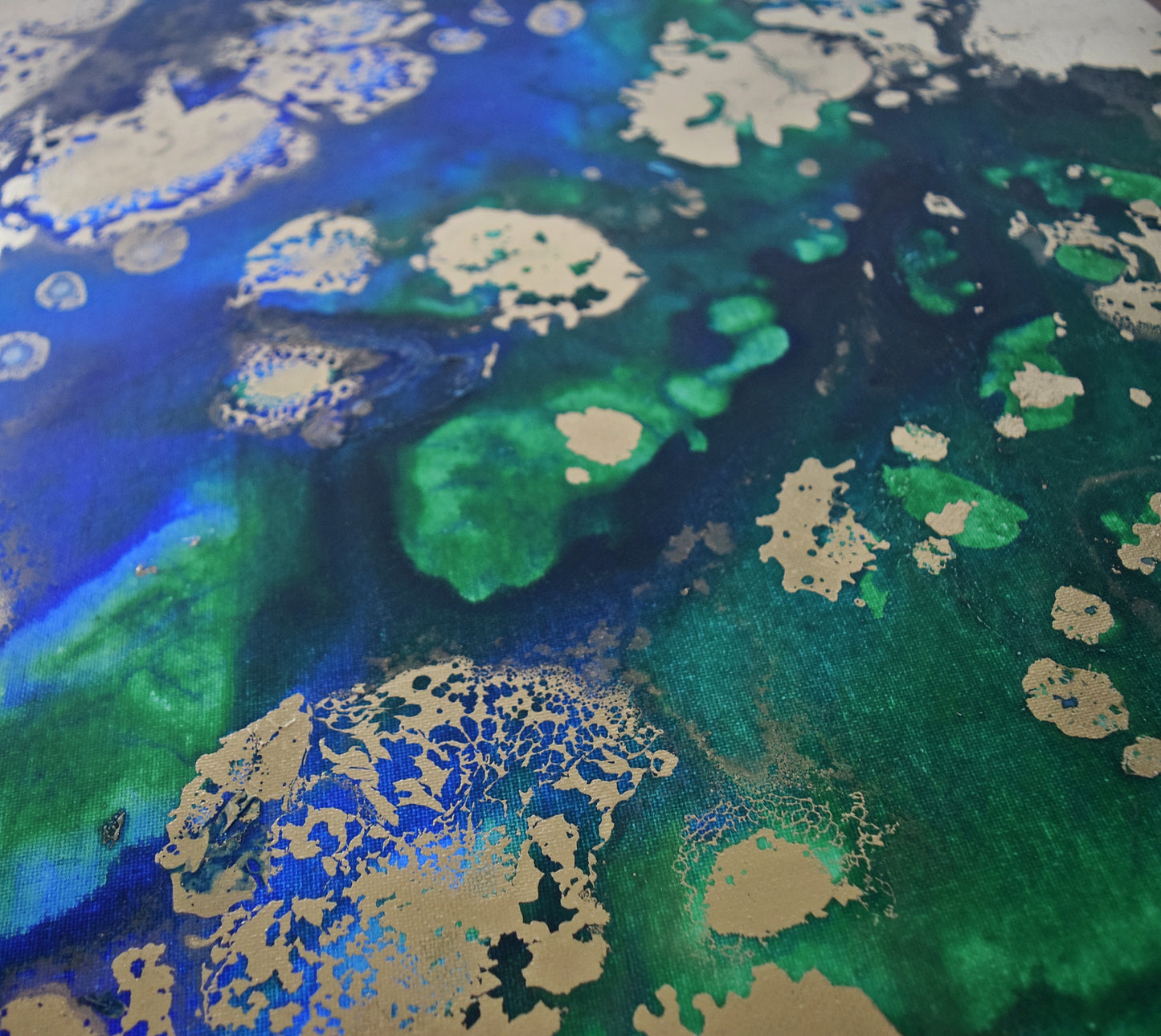 Leinwand Wandbild Acryl Aryclleinwand "Gold Islands" mit Goldverzierung