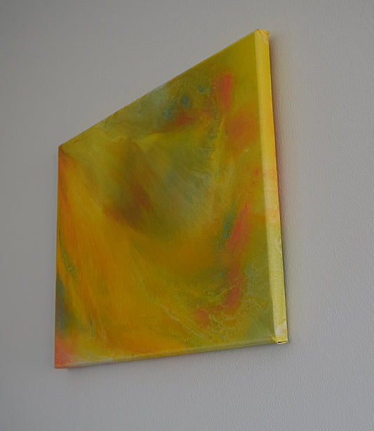 Leinwand Wandbild Acryl Arcylpouring Aryclleinwand "Yellow River"