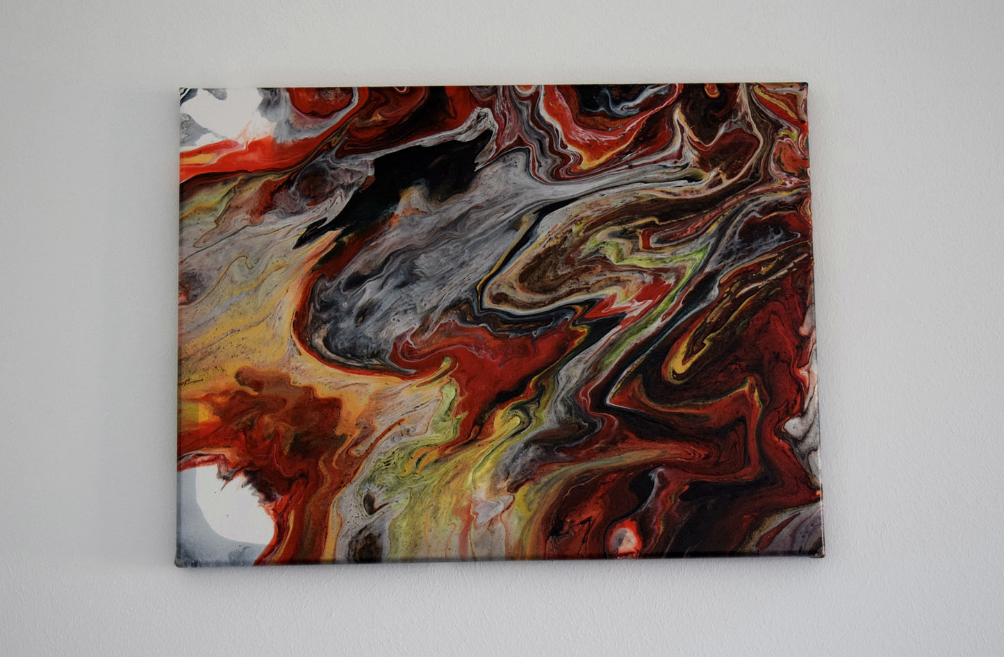 Leinwand Wandbild Acryl Arcylpouring Aryclleinwand "Red Evil"