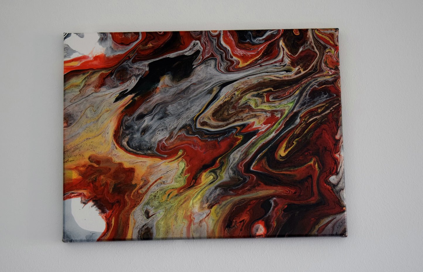 Leinwand Wandbild Acryl Arcylpouring Aryclleinwand "Red Evil"