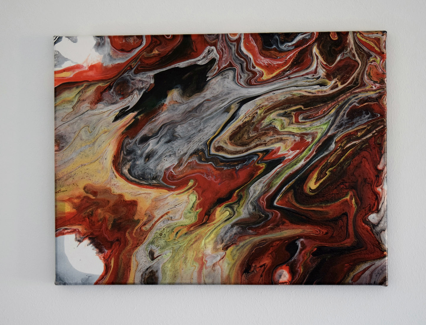 Leinwand Wandbild Acryl Arcylpouring Aryclleinwand "Red Evil"