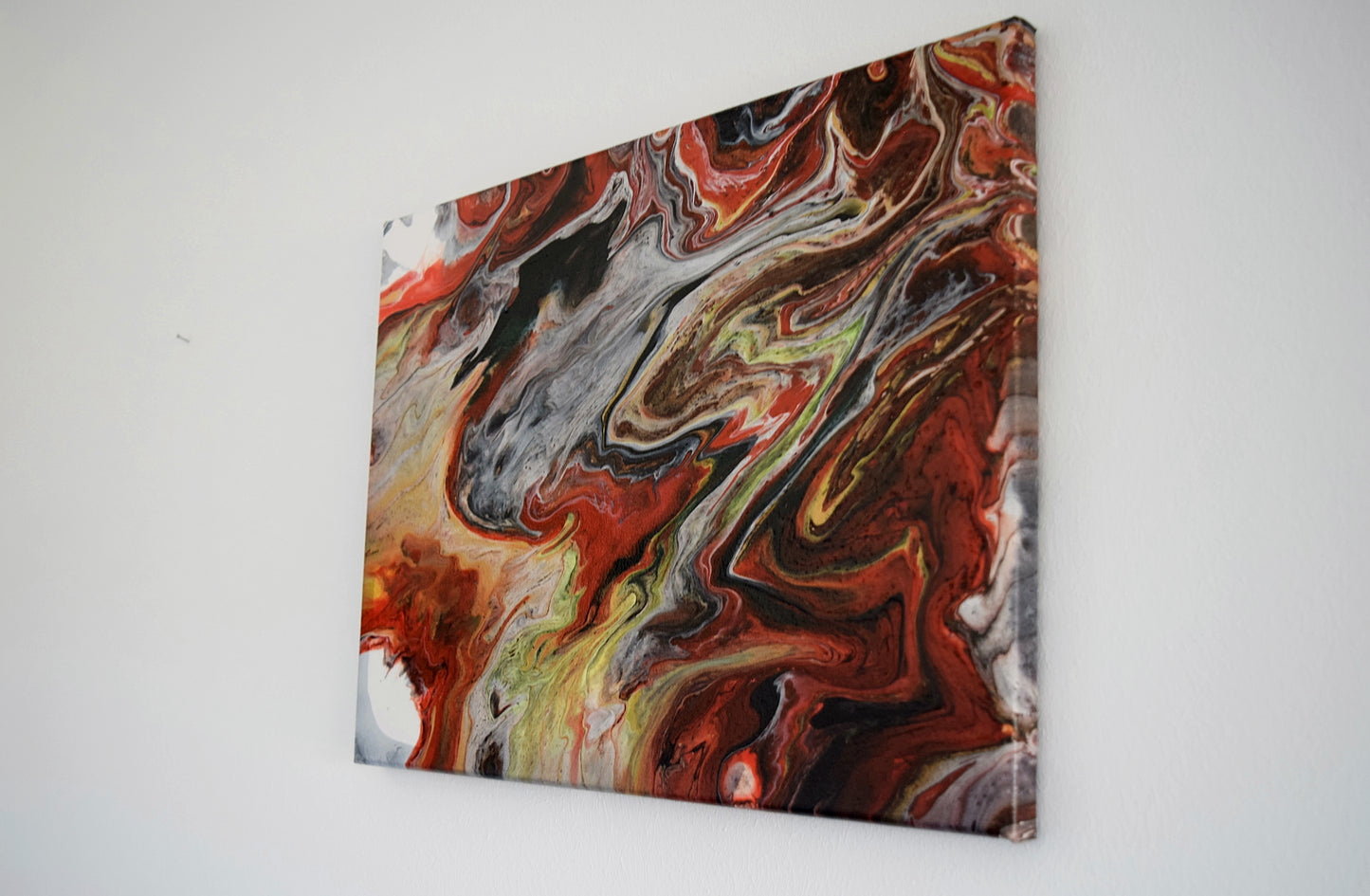 Leinwand Wandbild Acryl Arcylpouring Aryclleinwand "Red Evil"