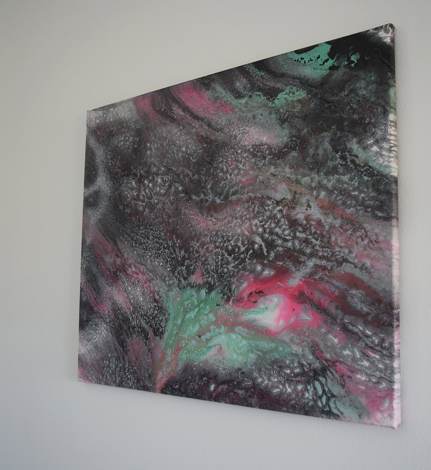 Leinwand Wandbild Acryl Arcylpouring Aryclleinwand "Black Water"