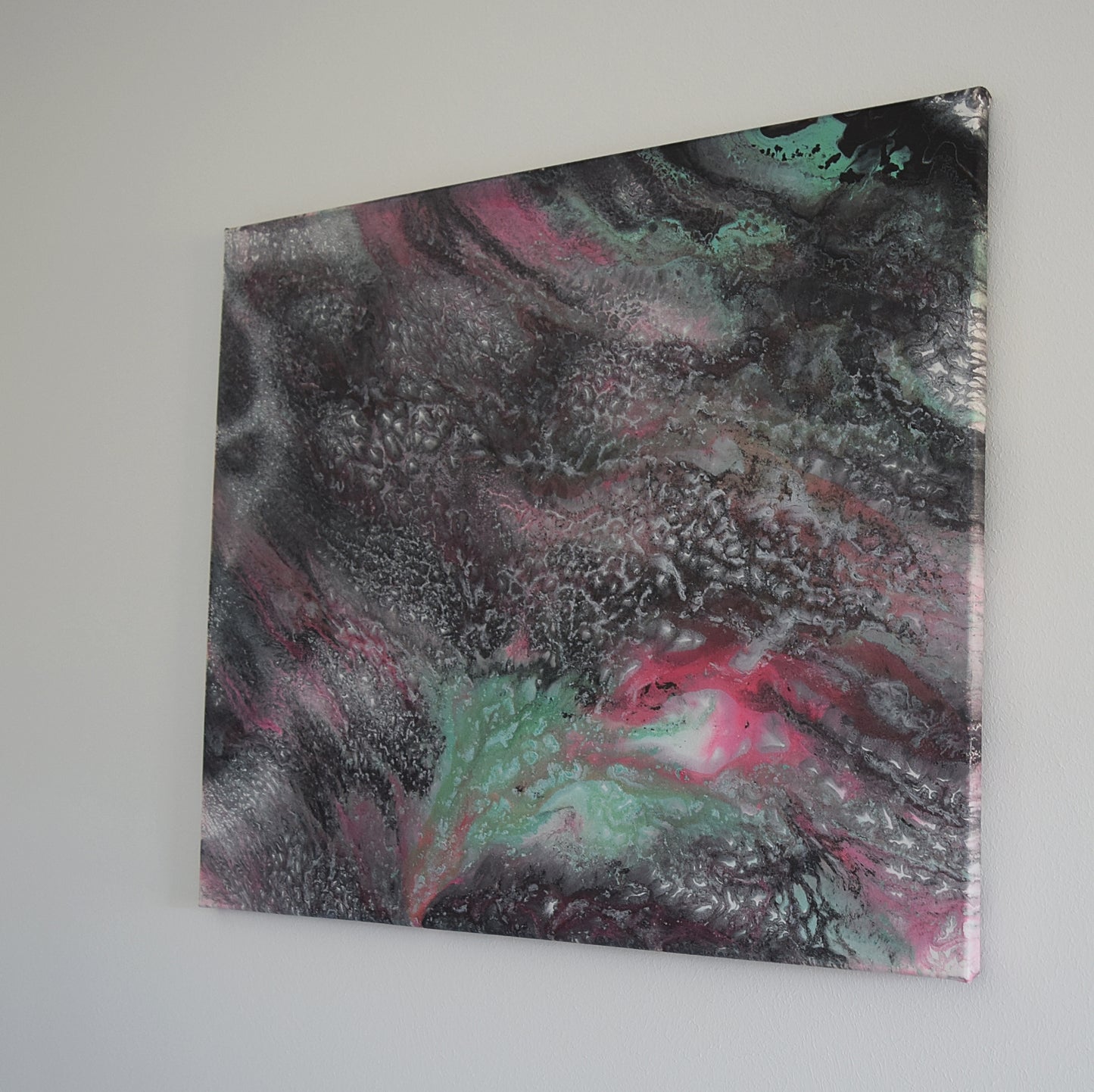 Leinwand Wandbild Acryl Arcylpouring Aryclleinwand "Black Water"