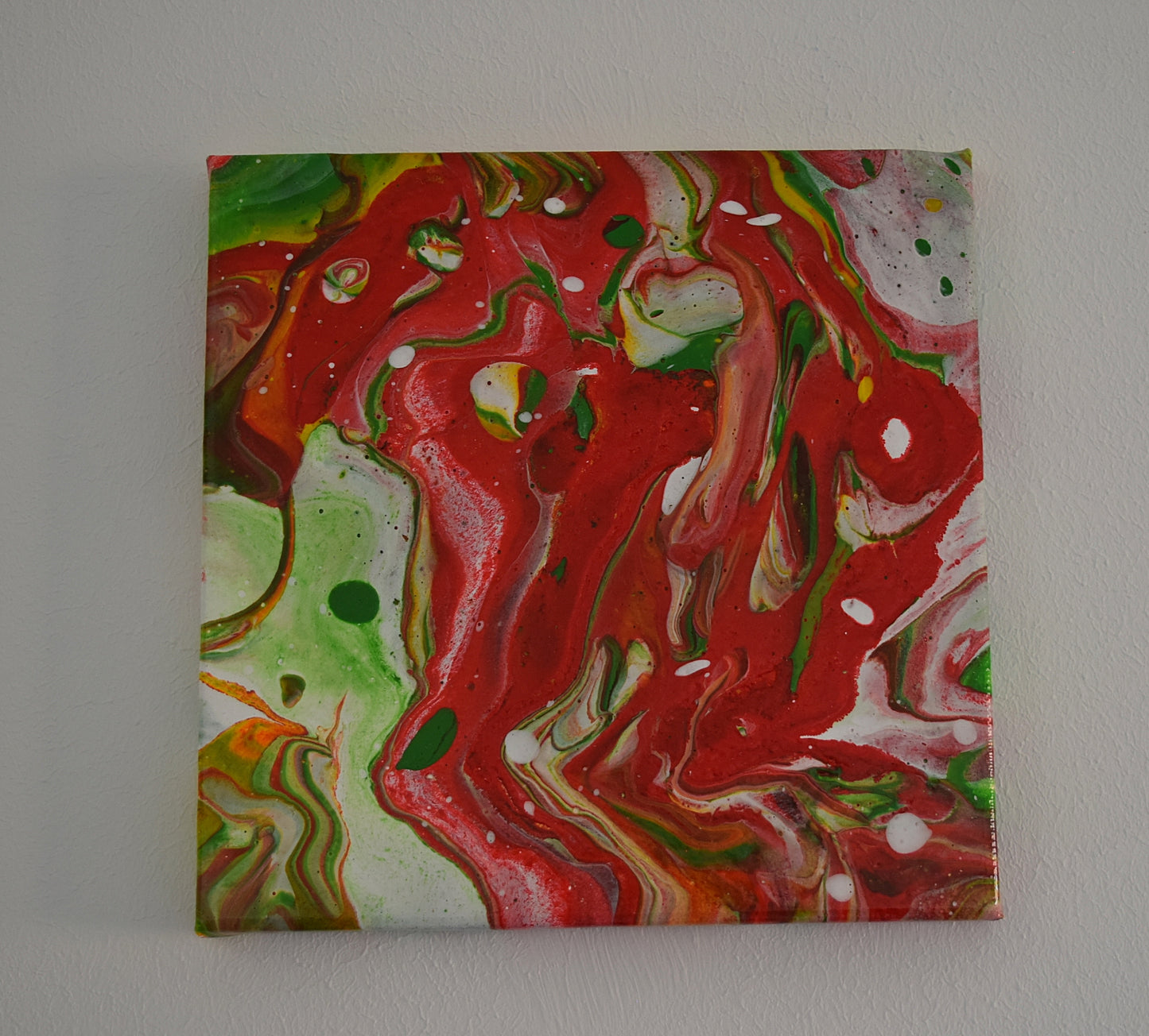 Leinwand Wandbild Acryl Arcylpouring Aryclleinwand "Littel Red"